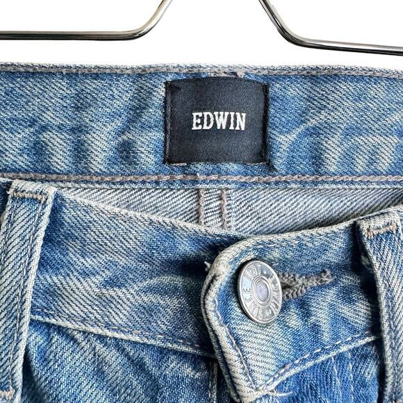 Edwin Denim Cai classic Straight High Waist Non stretch Ripped Jeans size 26 - Picture 4 of 16